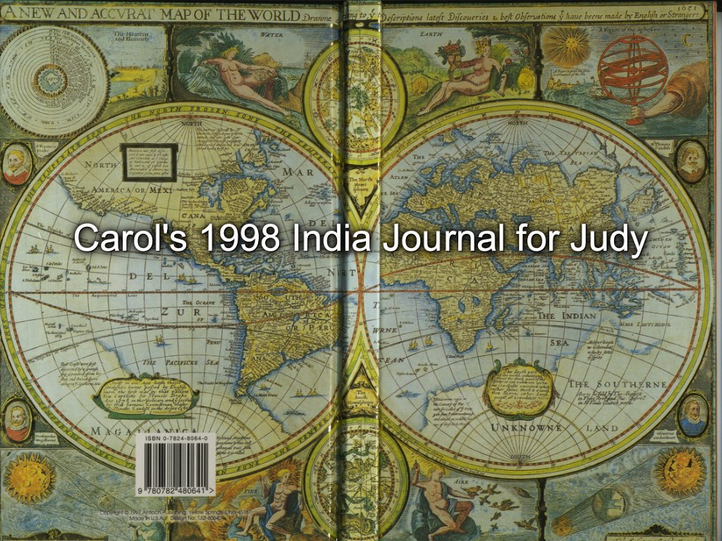 Carol's 1998 India Journal for Judy